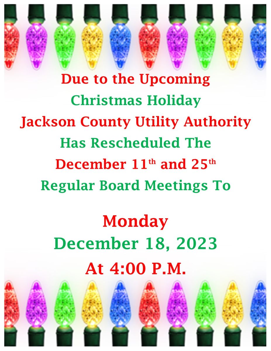 JCUA December Board Meetings Rescheduled to 12/18/23