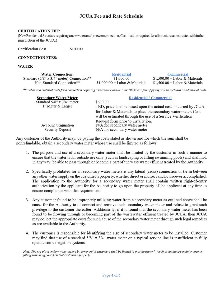 Appendix A Fees and Rates Page 4