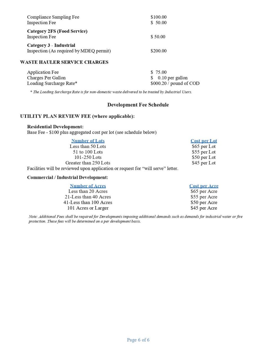 Appendix A Fees and Rates Page 6